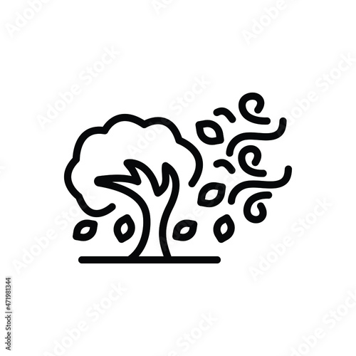 Black line icon for wind air