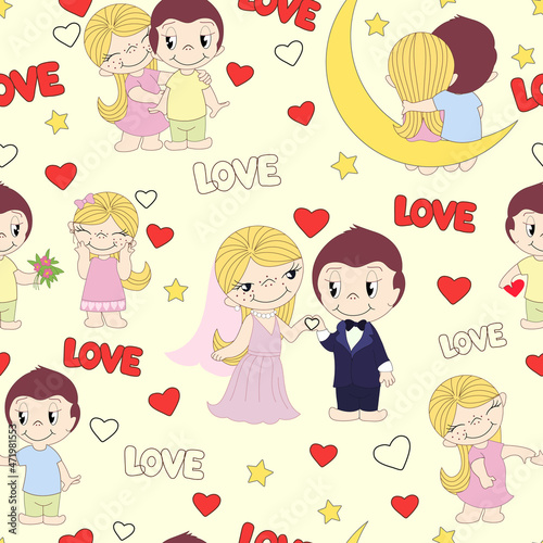 Pattern with lovers.
