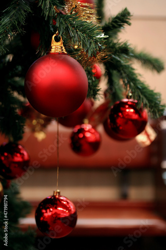 Christmas tree and decorations and Christmas 