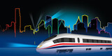 Illustration of a high-speed train in Thailand