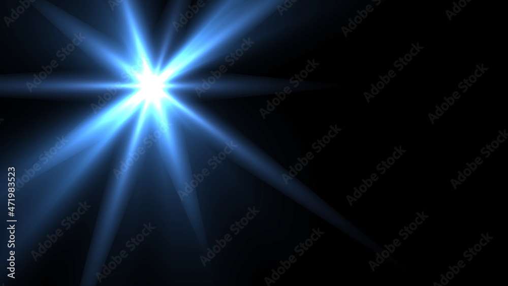 black background with bright  rays. cosmic rays background 8k. bright Star