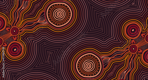 Vector Aboriginal Dot Design Background