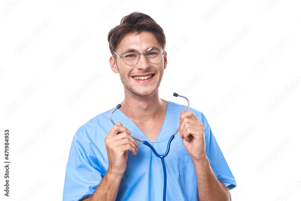 nurse wearing glasses stethoscope posing studio lifestyle nurse wearing glasses stethoscope posing studio lifestyle