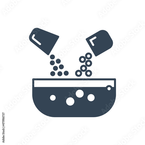 Vector black icon pouring, mixing ingredients