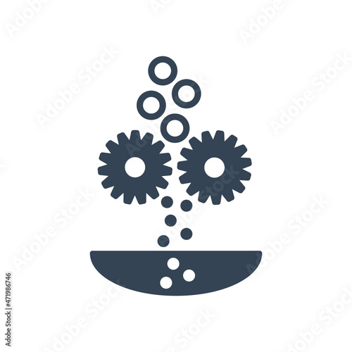 Vector black icon grinding, milling of seeds, grains