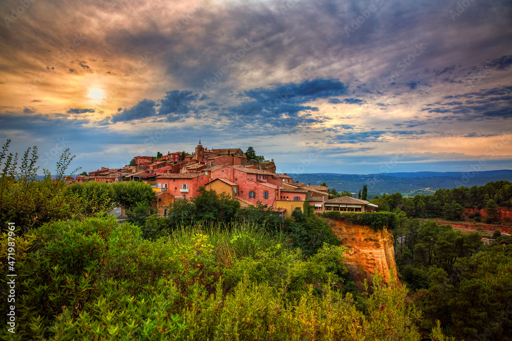 Evening in the Village of Roussillon, Provence, France
