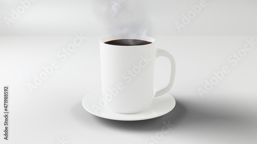 White coffee mug mockup on a white background. mug. Cup of coffee. Cup of tea