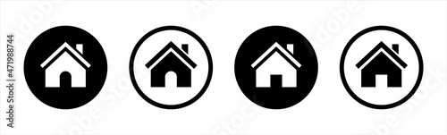 House icons set. Real estate. Houses symbols for apps and websites. © Evolvect