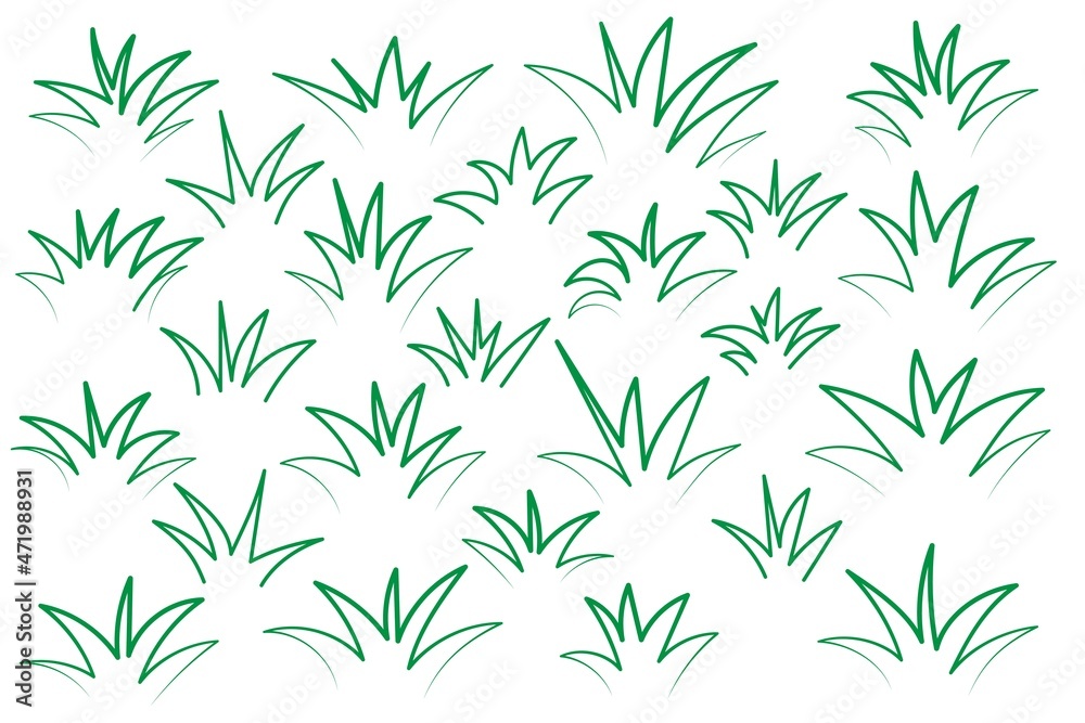 Grass, doodle grass vector illustration, collection in handdrawn style Grass, doodle grass vector illustration, collection in handdrawn style