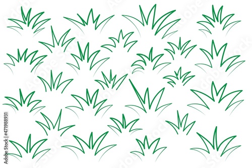 Grass, doodle grass vector  illustration, collection in handdrawn style © Tatiana