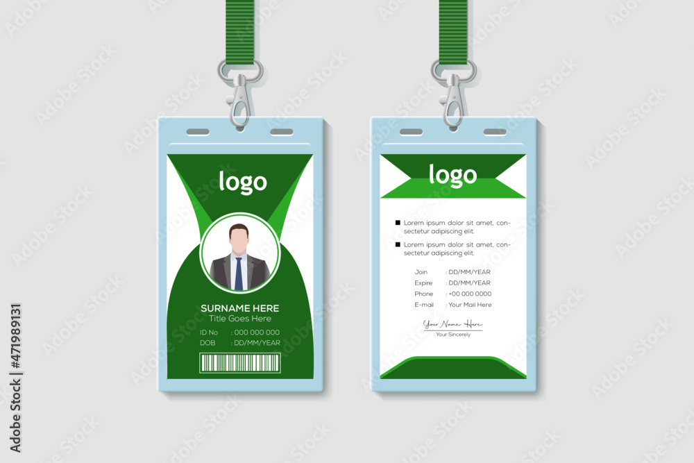 Creative Multipurpose Identity Card Template, Professional Identity Card Template Vector for Employee and Others Creative Multipurpose Identity Card Template, Professional Identity Card Template Vector for Employee and Others