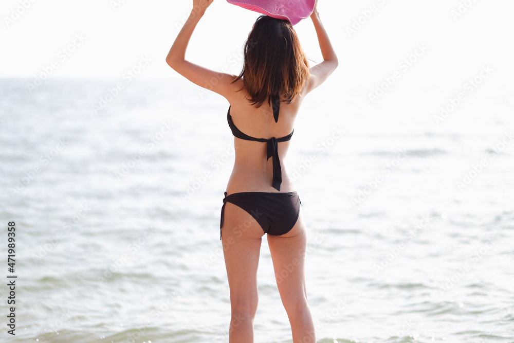portrait asia woman sexy bikini in seaside happy life on summer season portrait asia woman sexy bikini in seaside happy life on summer season