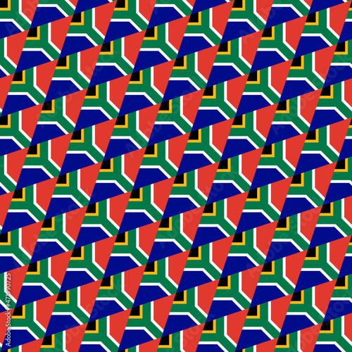 seamless rhombus pattern of south africa flag. vector illustration. print, book cover, wrapping paper, decoration, banner and etc
