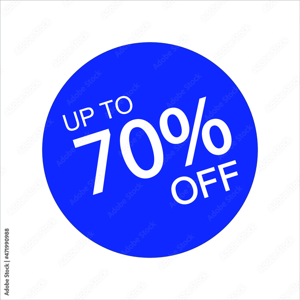 Up to 70% Off Sales and Promotion Badge Emblem Isolated Vector Up to 70% Off Sales and Promotion Badge Emblem Isolated Vector