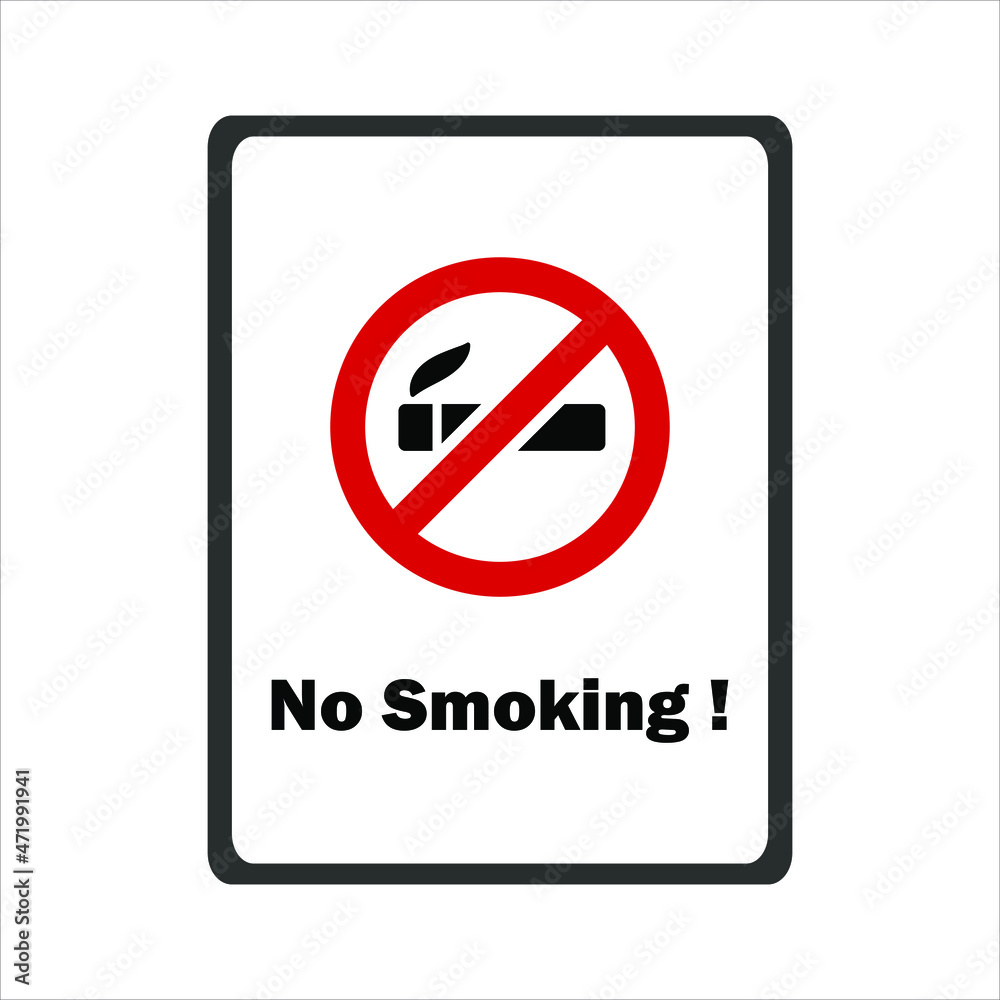 Smoking is Prohibited Forbidden Smoking No Smoking Isolated Vector Smoking is Prohibited Forbidden Smoking No Smoking Isolated Vector