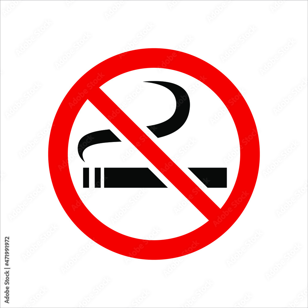 Smoking is Prohibited Forbidden Smoking No Smoking Isolated Vector Smoking is Prohibited Forbidden Smoking No Smoking Isolated Vector