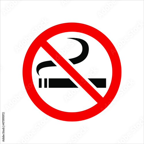 Smoking is Prohibited Forbidden Smoking No Smoking Isolated Vector