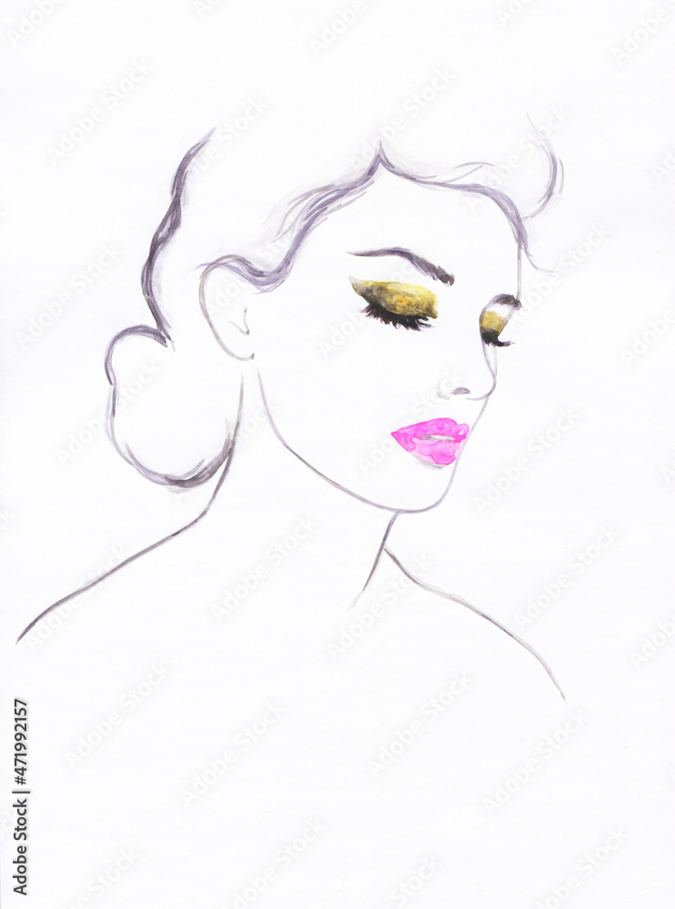 beautiful woman. fashion illustration. watercolor painting
beautiful woman. fashion illustration. watercolor painting