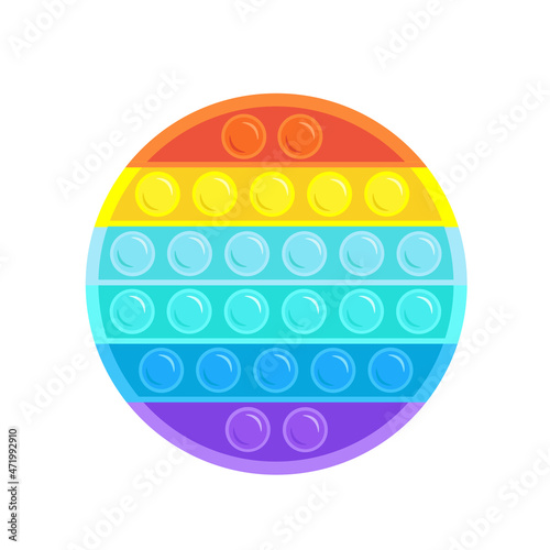 Pop it Fidge toy circle. Vector Illustration for printing, backgrounds, covers, packaging, greeting cards, posters, stickers, textile, seasonal design. Isolated on white background.