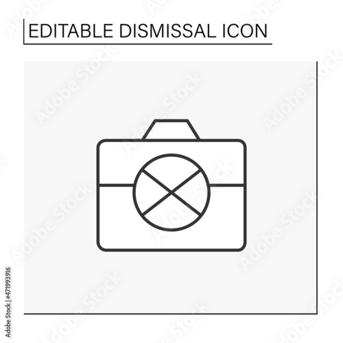 Job line icon. Failure to work. Unemployment. Fired person. Dismissal concept. Isolated vector illustration. Editable stroke