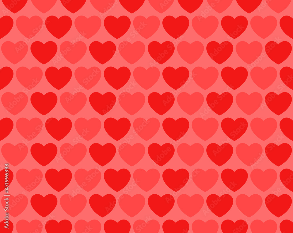 Red heart shape abstrct background