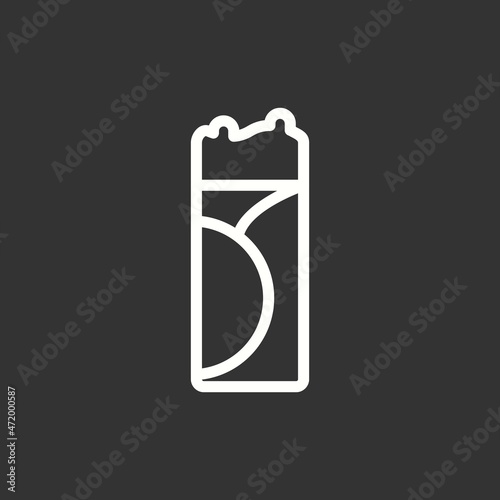  Burrito Line Inverted Vector Icon Design