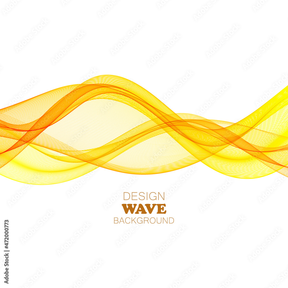 Orange yellow wave lines on white vector background, design element Stock  Vector | Adobe Stock