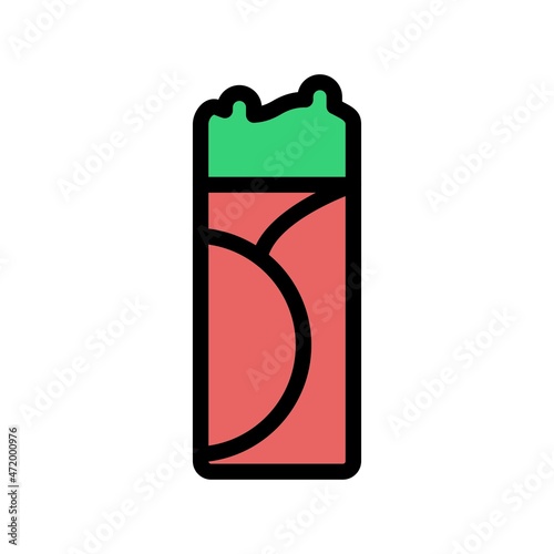 Burrito Line Filled Vector Icon Design