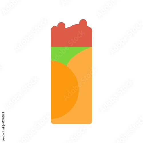  Burrito Flat Vector Icon Design