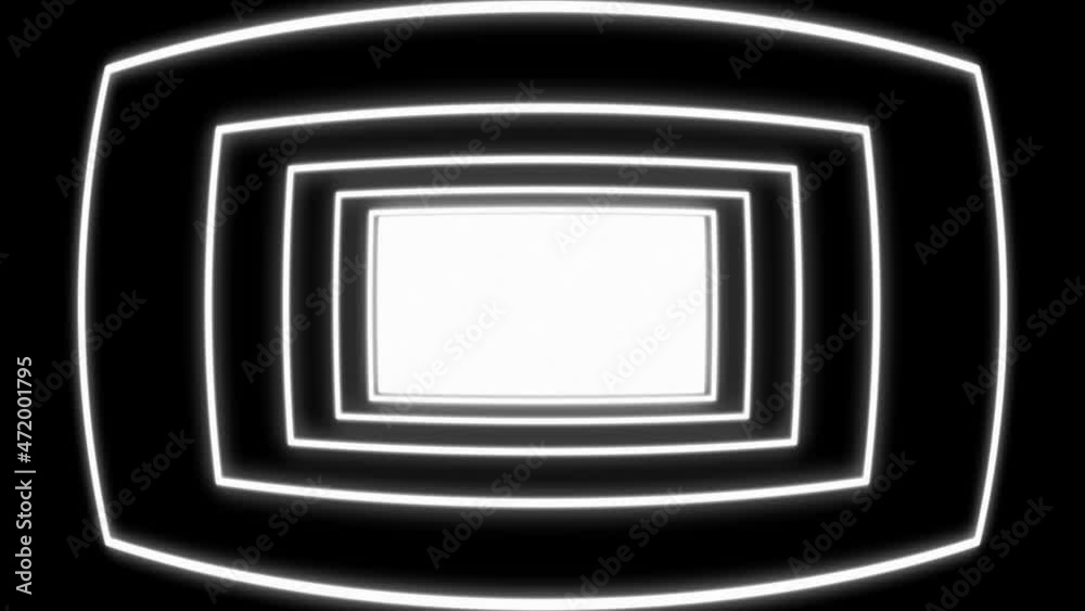 Glowing White TV Screen Loop Retro Background Glowing White TV Screen Loop Retro Background