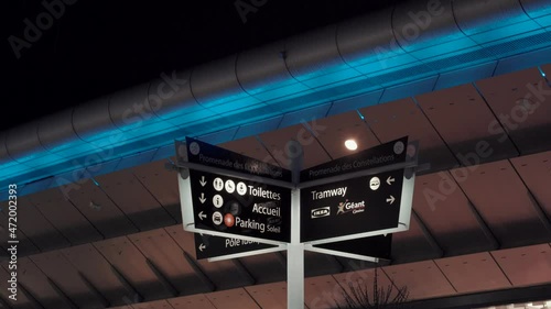 Sign Showing Directions In Odyseum, Montpellier - France photo