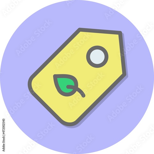 Tag Line Filled Circle Vector Icon Design