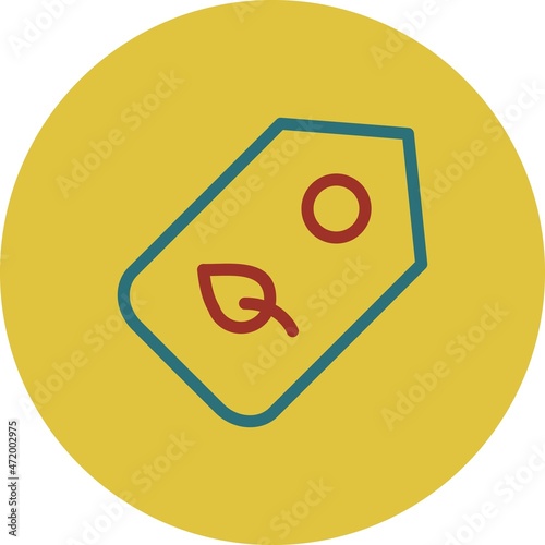 Tag Line Two Color Vector Icon Design