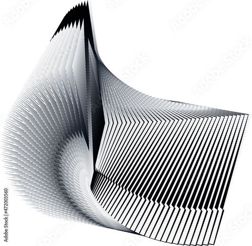 Abstract halftone lines background, geometric dynamic pattern.