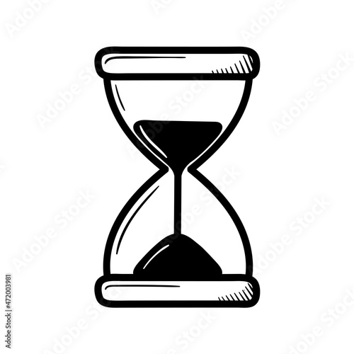hourglass in doodle style hand-drawn. simple illustration