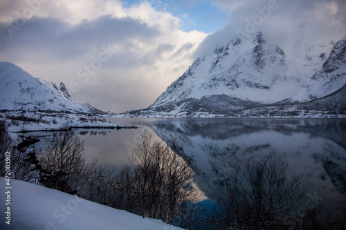 Fototapeta Naklejka Na Ścianę i Meble -  Winter in Lofoten Islands, Northern Norway