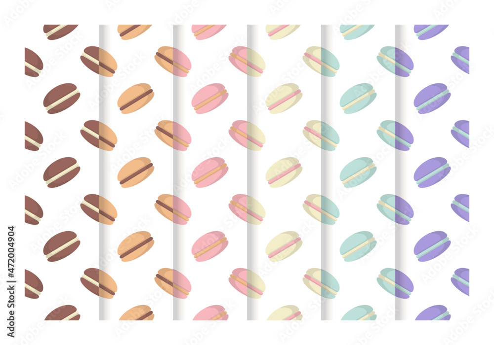 Collection Colorful Macarons Seamless Pattern Collection Colorful Macarons Seamless Pattern