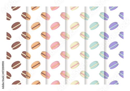 Collection Colorful Macarons Seamless Pattern