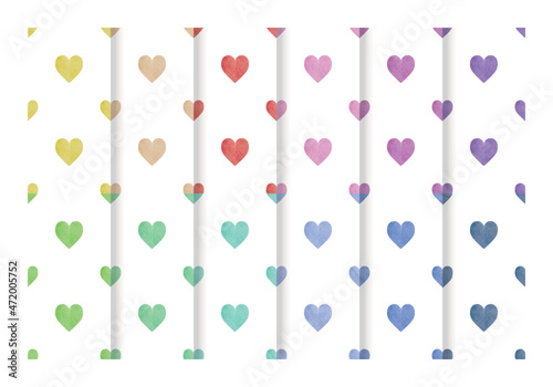 Collection Colorful Hearts Seamless Pattern