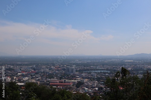 time clouds over city
