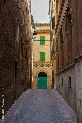 Fototapeta Naklejka Na Ścianę i Meble -  Osimo, historic town of Marche, Italy: typical street