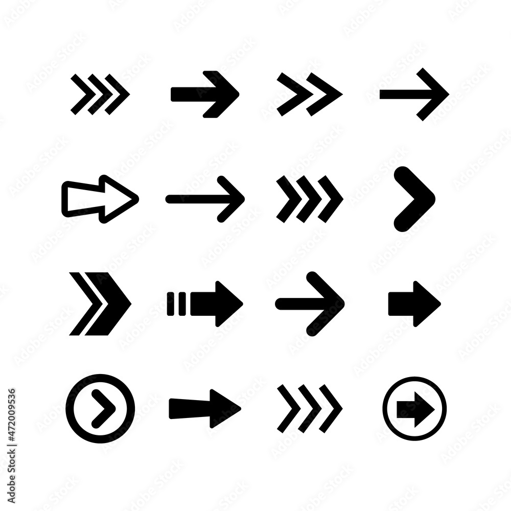 Arrow icon collection. Set of different arrows. Flat style isolated vectors. Arrow icon collection. Set of different arrows. Flat style isolated vectors.
