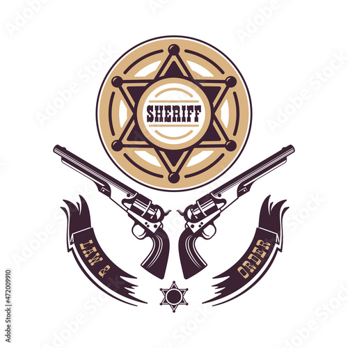 Sheriff Star Emblem Composition