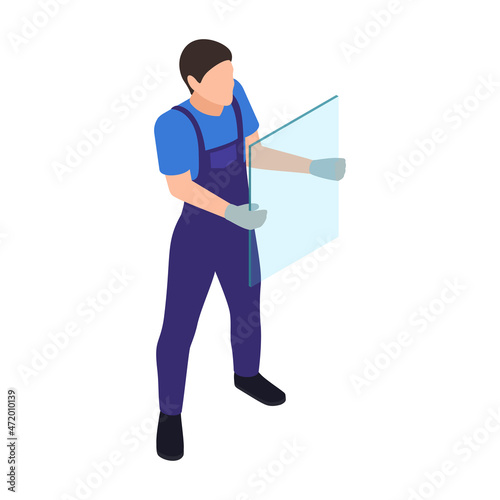 Worker With Glass Composition