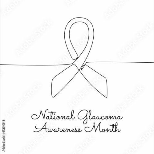 single line art of national glaucoma awareness month good for national glaucoma awareness month celebrate. line art. illustration.