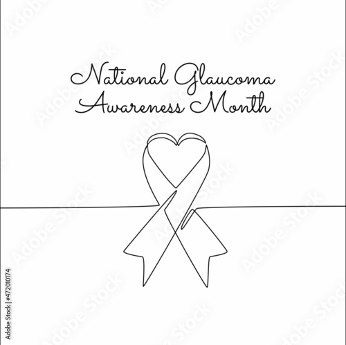 single line art of national glaucoma awareness month good for national glaucoma awareness month celebrate. line art. illustration.