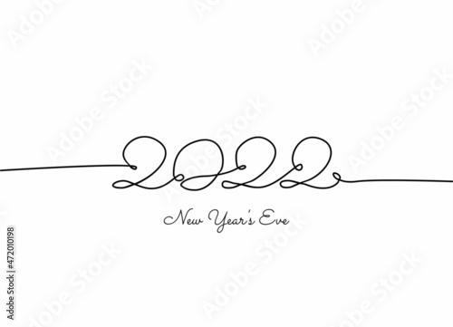 single line art of 2022 new year's eve good for 2022 new year's eve celebrate. line art. illustration.