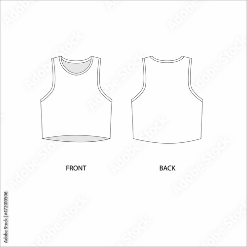 Sports Top design template. Tank top technical sketch? vector.