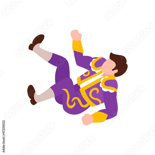 Fallen Bullfighter Isometric Composition