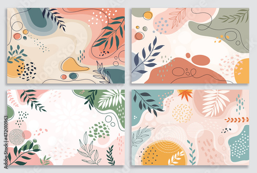Fototapeta Naklejka Na Ścianę i Meble -  Design banner frame flower Spring background with beautiful. flower background for design. Colorful background with tropical plants. 
